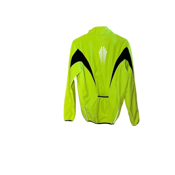 Arsuxeo Mens Cycling Jacket Neon  M windproof fleece lined reflective - Picture 2 of 11